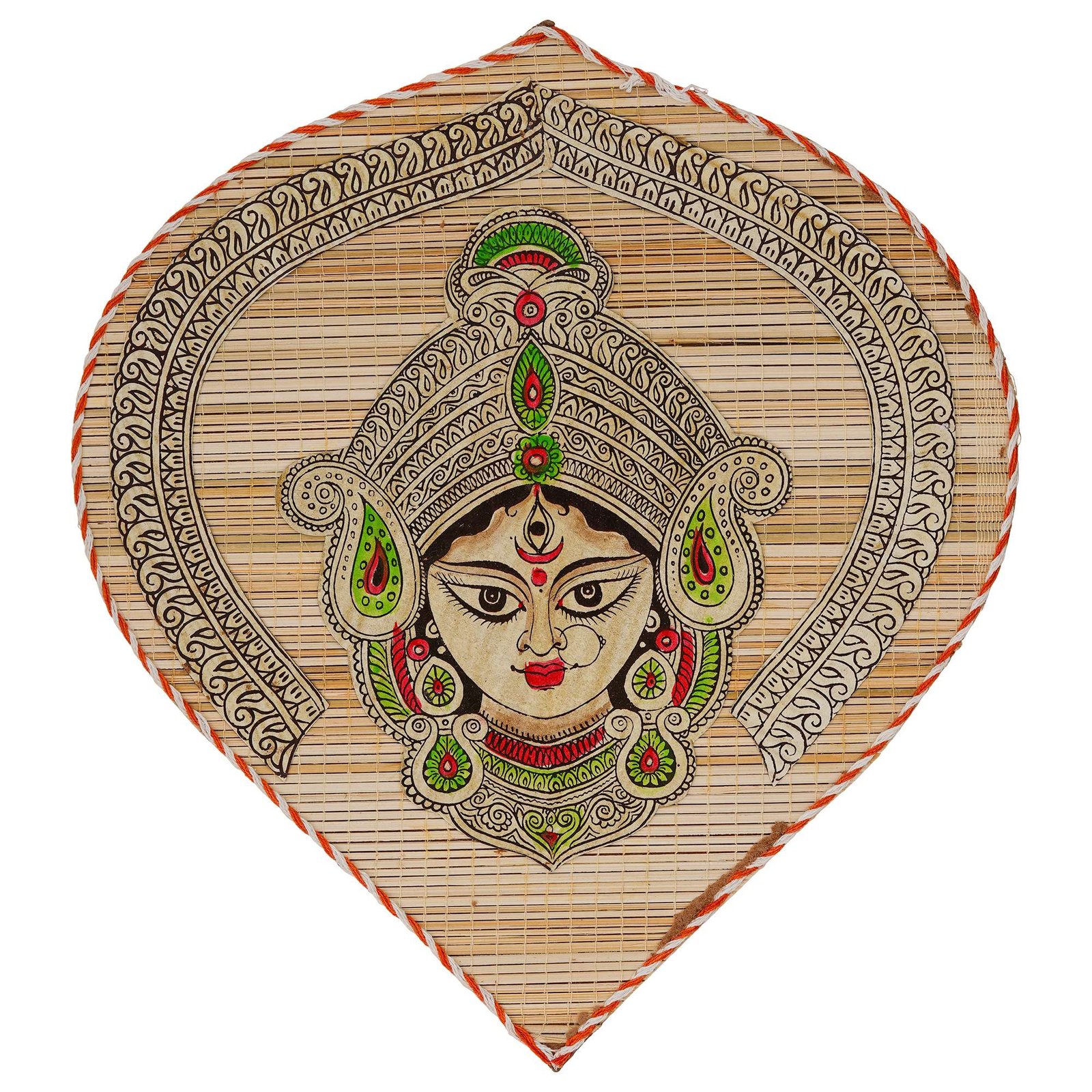 Bamboo Hand Crafted Leaf Design Wall Hangings Of Durga Ji For Home D?cor | Bamboo Art For Wall Decor - Image 3