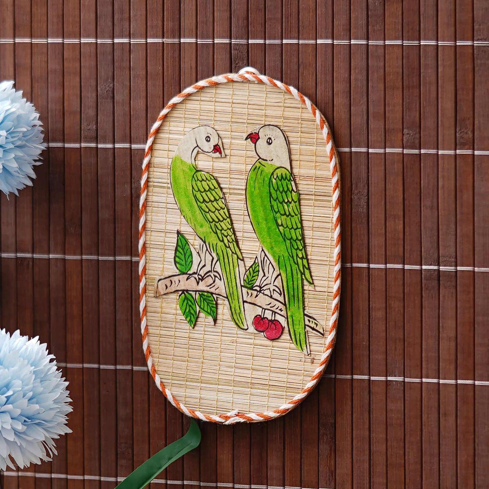Parrot Couple Bamboo Art For Home D?cor | Bamboo Art For Bird's Lovers - Image 3