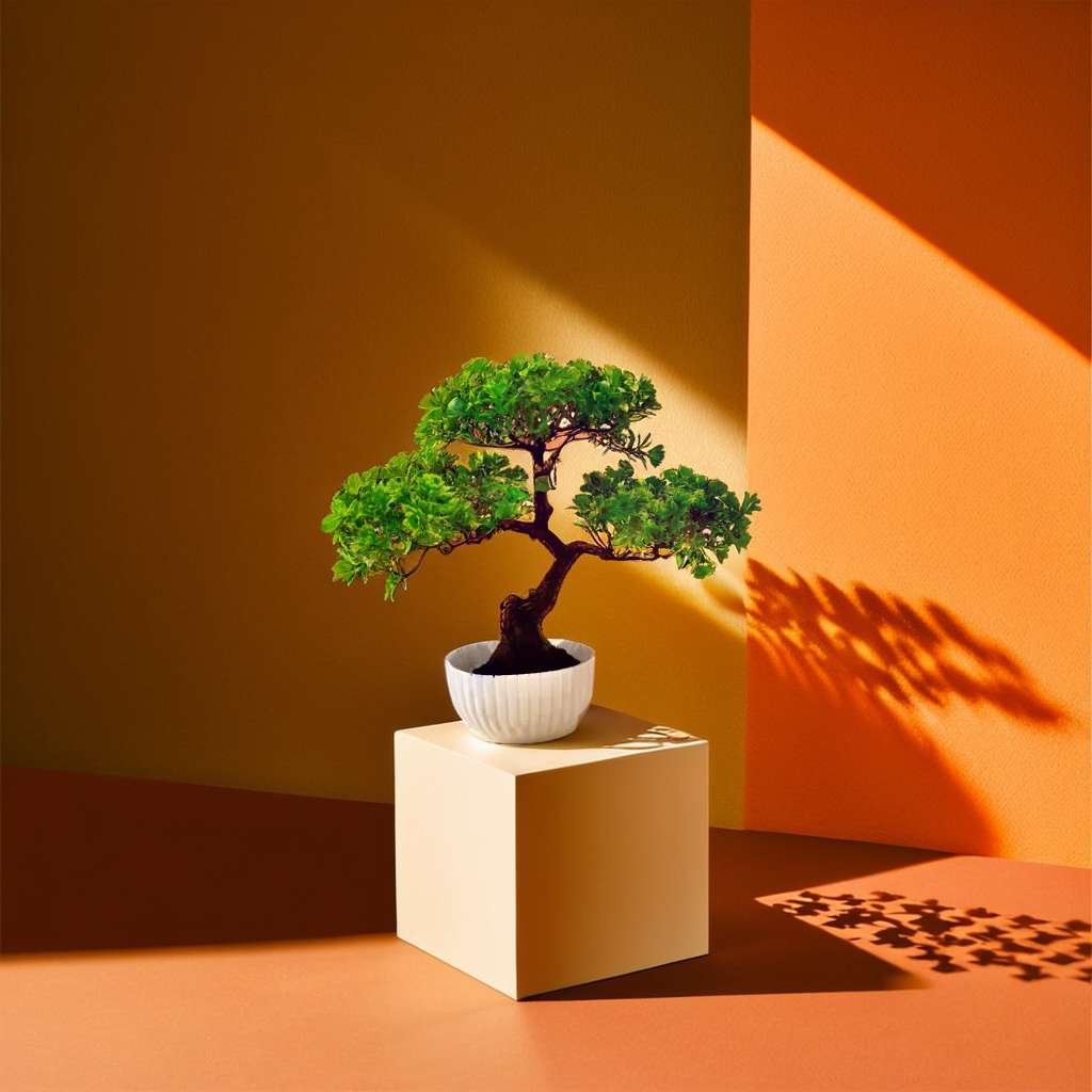 Artificial Red and Green for Home Decorarion Tree with Pot for Home Center Livingroom Table Shelf Entrance Office (Pack Of 2) (RV-AP13) - Image 4