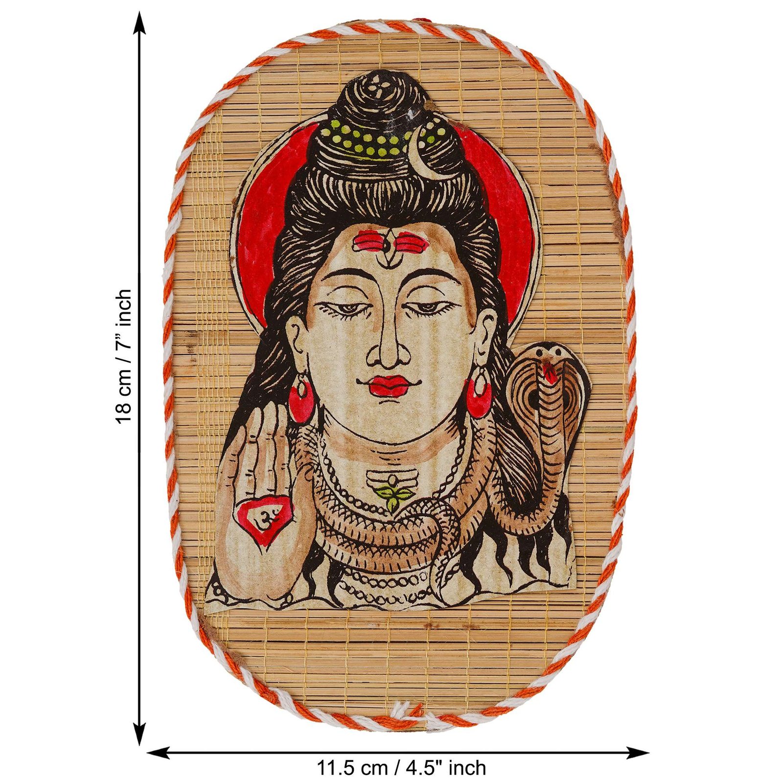 Bamboo Hand Crafted Wall Hangings Of Lord Shiva For Home D?cor | Bamboo Art For Wall D?cor Painting - Image 2