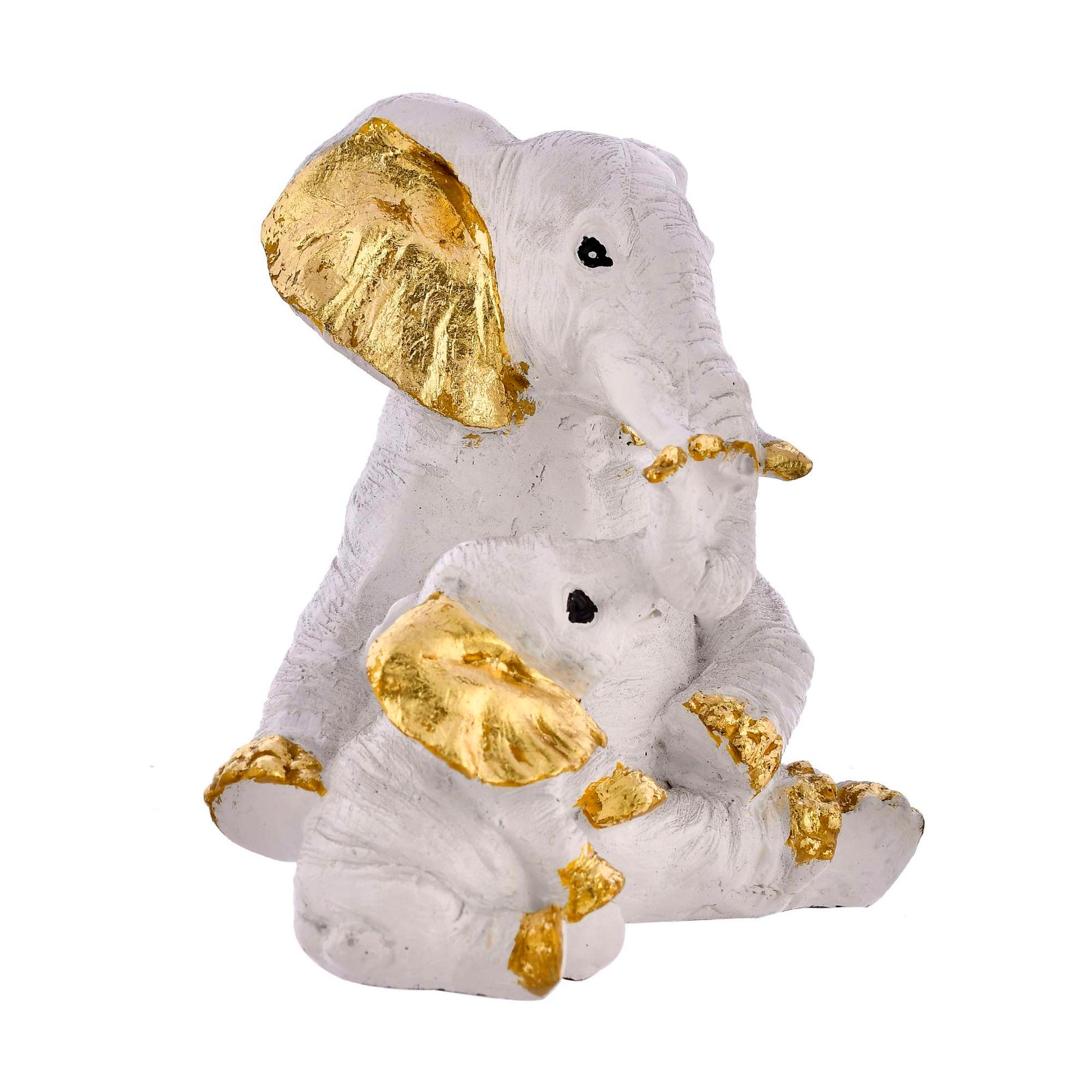 Small Elephant Family Mom and Baby Sculpture - Image 4