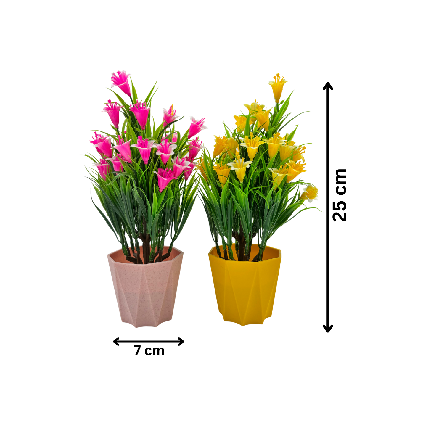 RANI'S CRAFTS Plastic Small Mini Set Of 5 Artificial Plant With Pot Artificial Potted Plants Set Of 5 Home Decor Indoor Small Plants Pot Flowers For Table Desk Decoration (RV-AP4) - Image 3
