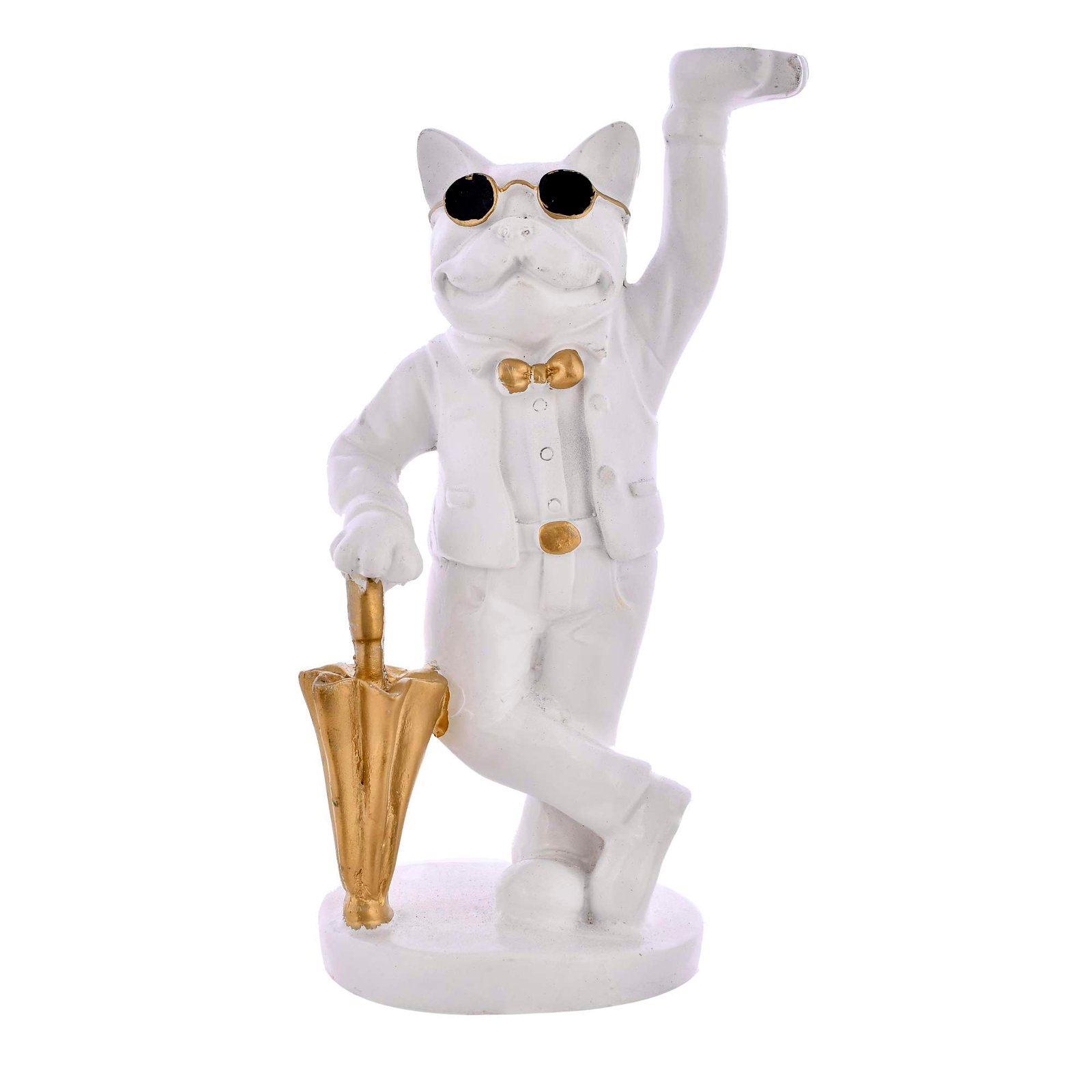 Standing White Bull Dog Sculpture - Image 2