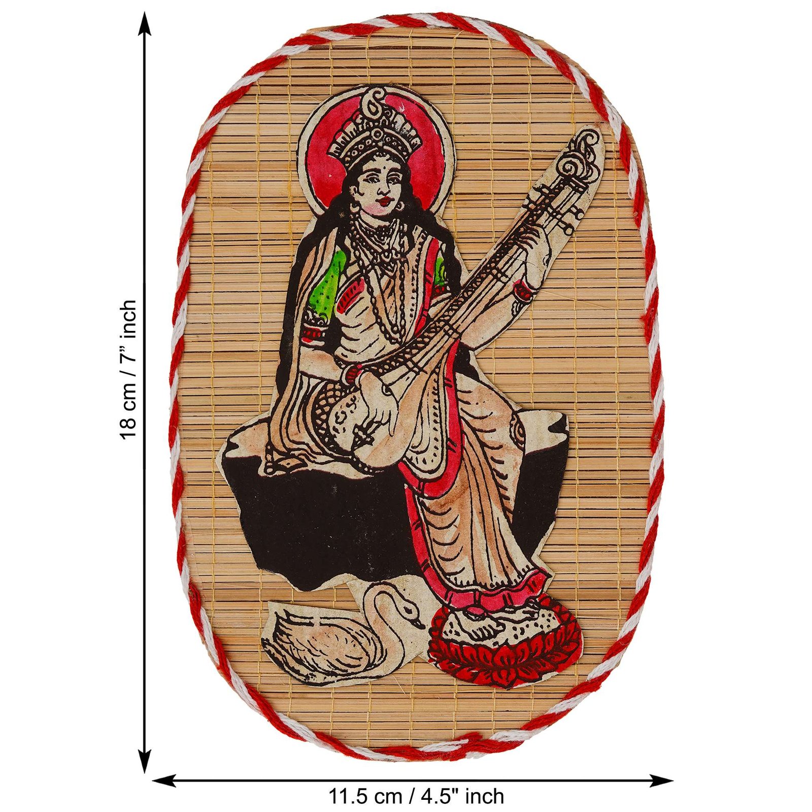 Bamboo Hand Crafted Wall Hangings Of Godess Sarwasti Ji For Home D?cor - Image 2