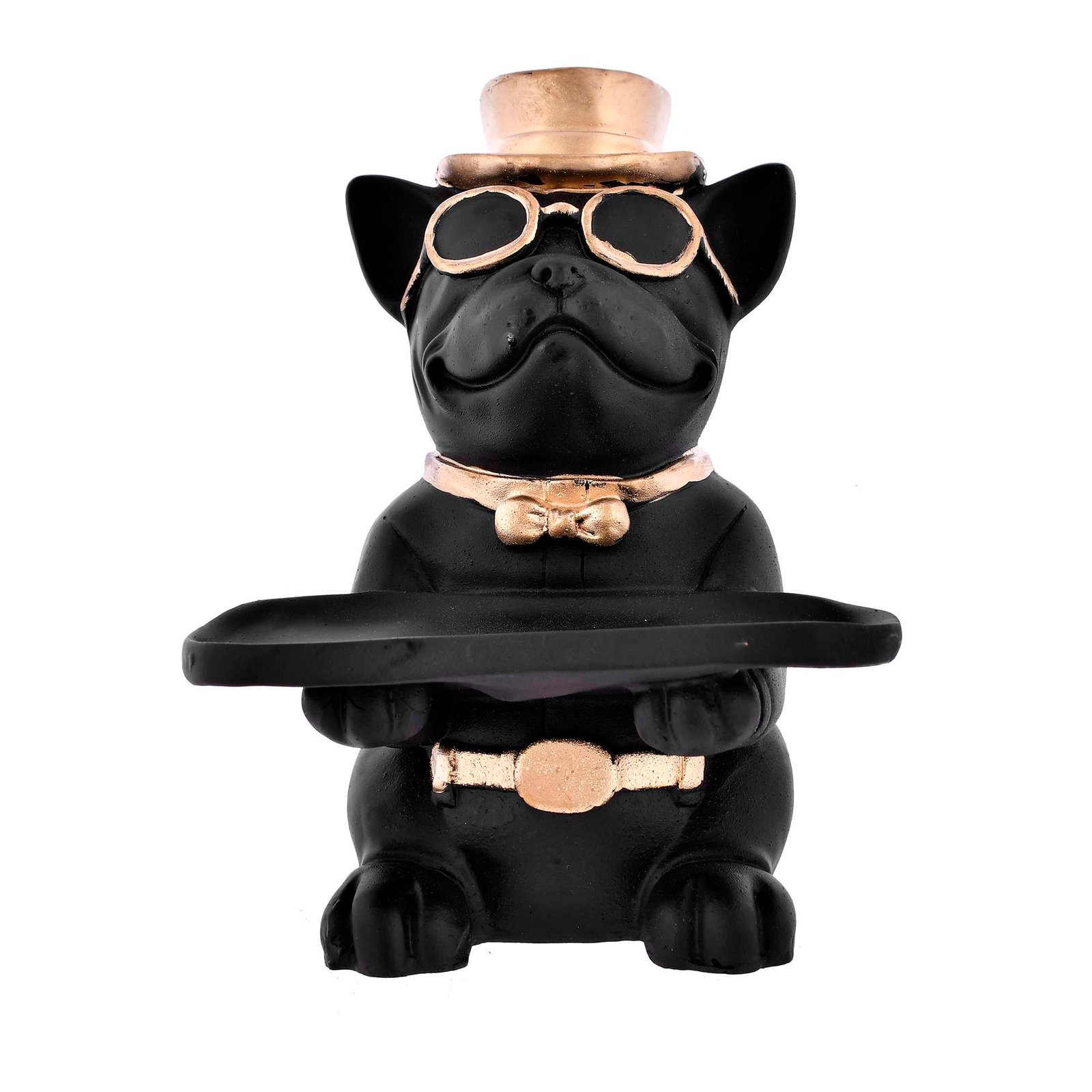 Modern Decor Resin Bulldog Tray Statue - Image 3