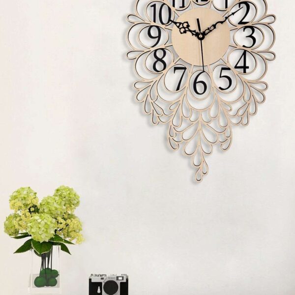 Wooden Silent Non-Ticking Wall Clock for Home Stylish Latest Designer Wall Clock for Home Living Room Bedroom Office Hall